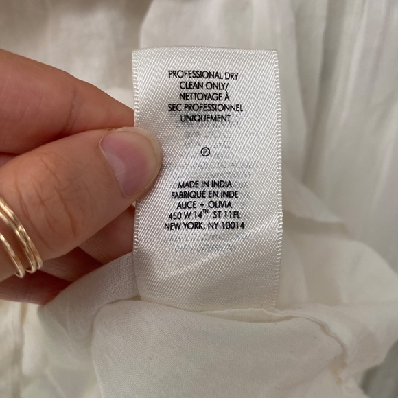 Alice + Olivia Sharyl Rainbow Peasant Embroidered Blouse Off Shldr Top XS $395 - Picture 11 of 12